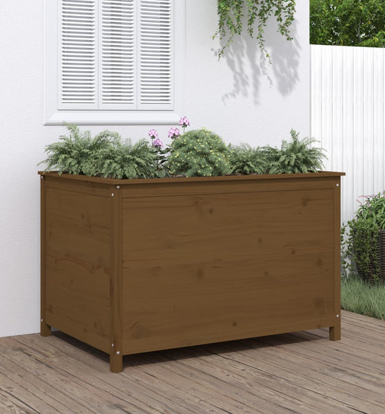 Hochbeet Honigbraun 119,5x82,5x78 cm Massivholz Kiefer