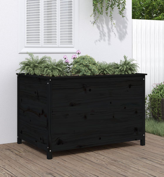 Hochbeet Schwarz 119,5x82,5x78 cm Massivholz Kiefer