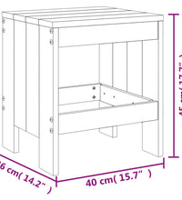 Gartenhocker 2 Stk. 40x36x45 cm Massivholz Kiefer