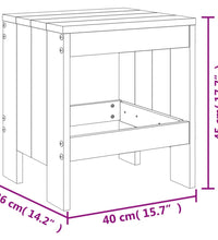 Gartenhocker 2 Stk. Grau 40x36x45 cm Massivholz Kiefer