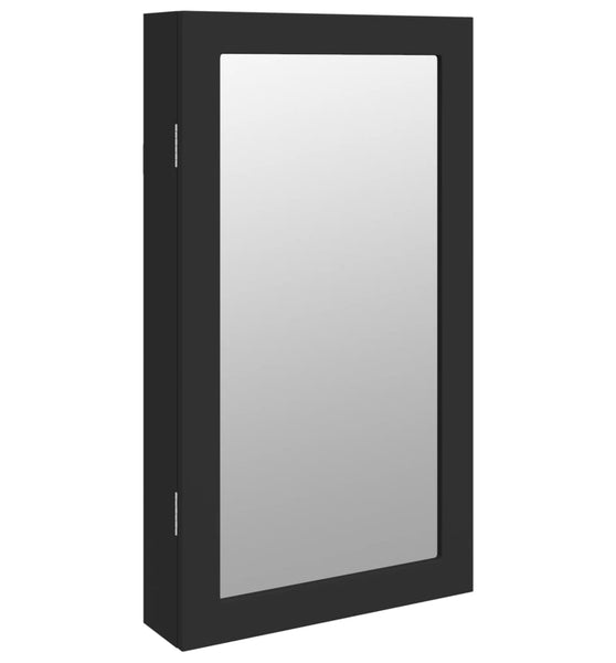 Spiegel-Schmuckschrank mit LED-Beleuchtung Wandmontage Schwarz