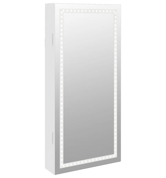 Spiegel-Schmuckschrank mit LED-Beleuchtung Wandmontage Weiß