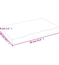 Wandregal Dunkelbraun 80x50x(2-6) cm Massivholz Eiche Behandelt