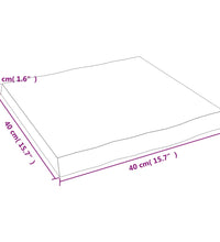 Tischplatte 40x40x(2-4) cm Massivholz Unbehandelt Baumkante