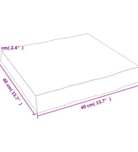 Tischplatte 40x40x(2-6) cm Massivholz Unbehandelt Baumkante