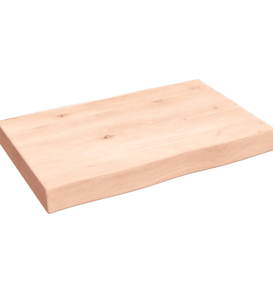 Tischplatte 60x40x(2-6) cm Massivholz Unbehandelt Baumkante