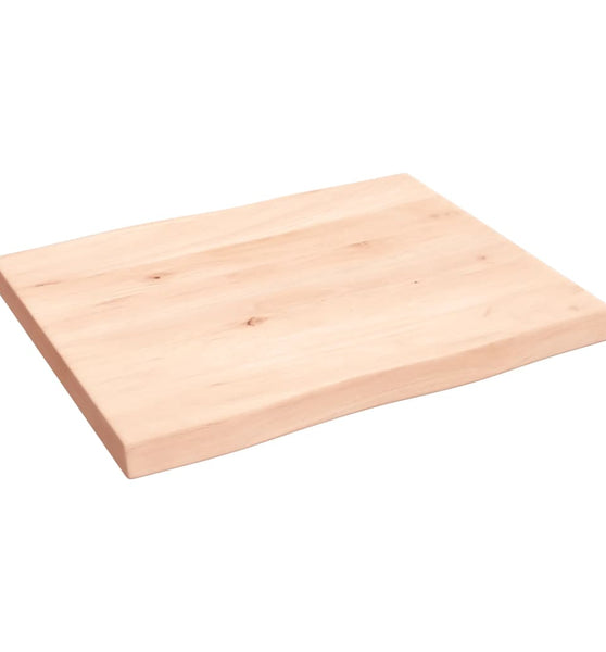 Tischplatte 60x50x(2-4) cm Massivholz Unbehandelt Baumkante