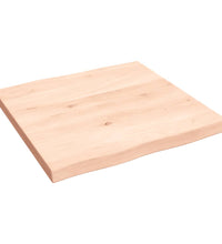 Tischplatte 60x60x(2-4) cm Massivholz Unbehandelt Baumkante