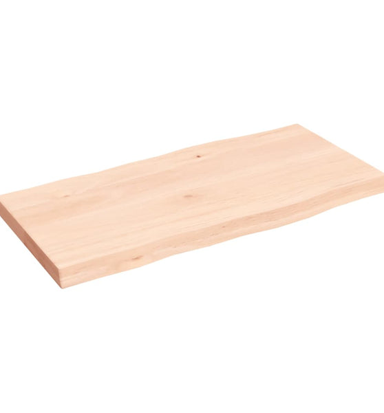 Tischplatte 80x40x(2-4) cm Massivholz Unbehandelt Baumkante