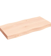 Tischplatte 80x40x(2-6) cm Massivholz Unbehandelt Baumkante