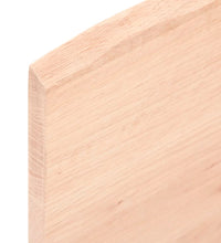 Tischplatte 80x50x2 cm Massivholz Eiche Unbehandelt Baumkante