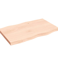 Tischplatte 80x50x(2-4) cm Massivholz Unbehandelt Baumkante