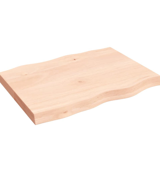 Tischplatte 80x60x(2-6) cm Massivholz Unbehandelt Baumkante