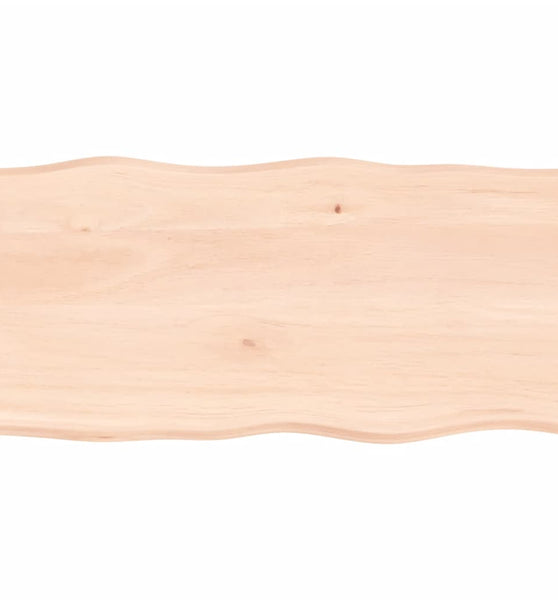 Tischplatte 100x50x2 cm Massivholz Eiche Unbehandelt Baumkante