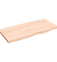 Tischplatte 100x50x(2-4) cm Massivholz Unbehandelt Baumkante