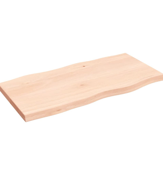 Tischplatte 100x50x(2-4) cm Massivholz Unbehandelt Baumkante