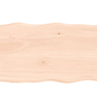 Tischplatte 100x60x2 cm Massivholz Eiche Unbehandelt Baumkante