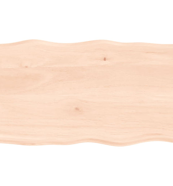 Tischplatte 100x60x2 cm Massivholz Eiche Unbehandelt Baumkante