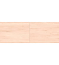 Tischplatte 120x40x(2-6) cm Massivholz Unbehandelt Baumkante