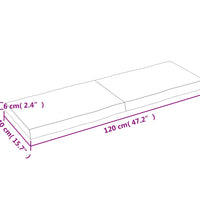 Tischplatte 120x40x(2-6) cm Massivholz Unbehandelt Baumkante