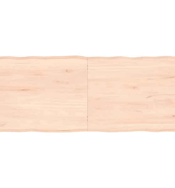 Tischplatte 140x60x(2-6) cm Massivholz Unbehandelt Baumkante