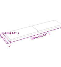 Tischplatte 160x40x(2-4) cm Massivholz Unbehandelt Baumkante