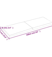Tischplatte 160x60x(2-6) cm Massivholz Unbehandelt Baumkante