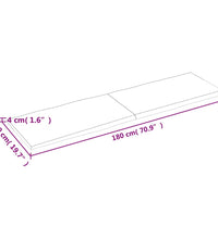 Tischplatte 180x50x(2-4) cm Massivholz Unbehandelt Baumkante
