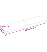 Tischplatte 180x50x(2-6) cm Massivholz Unbehandelt Baumkante