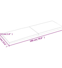 Tischplatte 180x60x(2-4) cm Massivholz Unbehandelt Baumkante