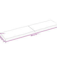 Tischplatte 200x50x(2-4) cm Massivholz Unbehandelt Baumkante