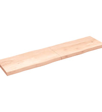 Tischplatte 200x50x(2-6) cm Massivholz Unbehandelt Baumkante