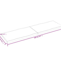 Tischplatte 200x60x(2-4) cm Massivholz Unbehandelt Baumkante