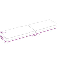 Tischplatte 200x60x(2-6) cm Massivholz Unbehandelt Baumkante