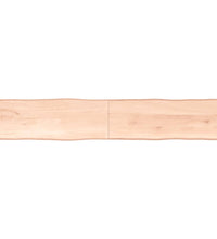 Tischplatte 220x40x(2-4) cm Massivholz Unbehandelt Baumkante
