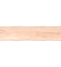 Tischplatte 220x50x(2-4) cm Massivholz Unbehandelt Baumkante