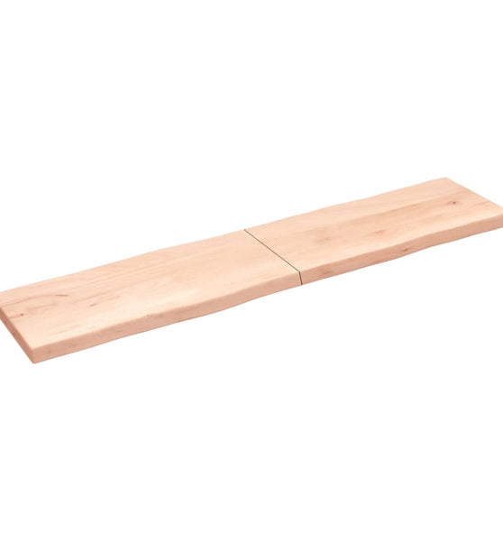 Tischplatte 220x50x(2-6) cm Massivholz Unbehandelt Baumkante