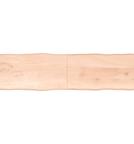 Tischplatte 220x60x(2-4) cm Massivholz Unbehandelt Baumkante