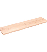 Tischplatte 220x60x(2-4) cm Massivholz Unbehandelt Baumkante