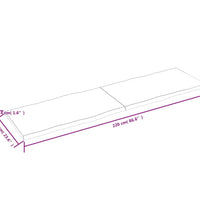 Tischplatte 220x60x(2-4) cm Massivholz Unbehandelt Baumkante