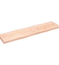 Tischplatte 220x60x(2-6) cm Massivholz Unbehandelt Baumkante