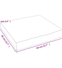 Tischplatte 40x40x(2-6) cm Massivholz Behandelt Baumkante