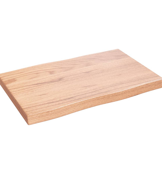 Tischplatte 60x40x(2-4) cm Massivholz Behandelt Baumkante