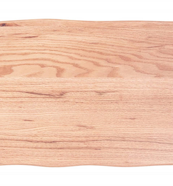 Tischplatte 60x50x2 cm Massivholz Eiche Behandelt Baumkante