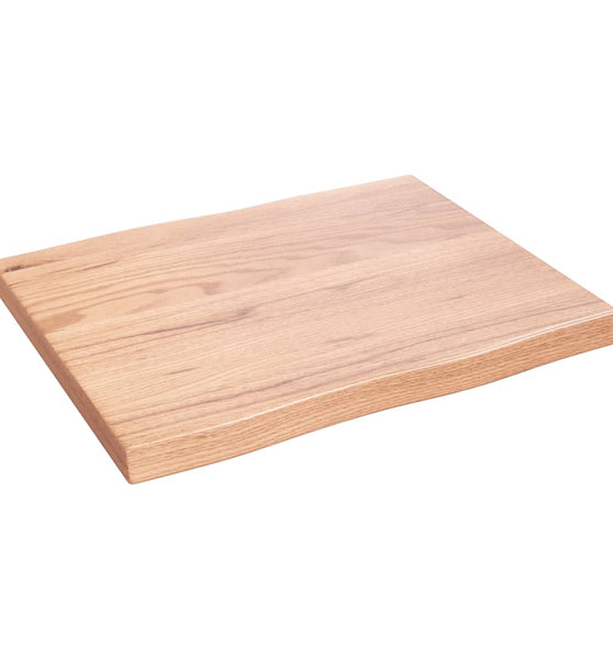 Tischplatte 60x50x(2-4) cm Massivholz Behandelt Baumkante