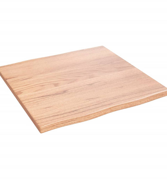 Tischplatte 60x60x2 cm Massivholz Eiche Behandelt Baumkante