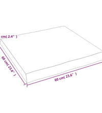 Tischplatte 60x60x(2-6) cm Massivholz Behandelt Baumkante