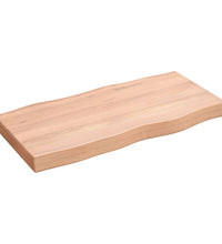 Tischplatte 80x40x(2-6) cm Massivholz Behandelt Baumkante