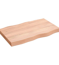 Tischplatte 80x50x(2-6) cm Massivholz Behandelt Baumkante