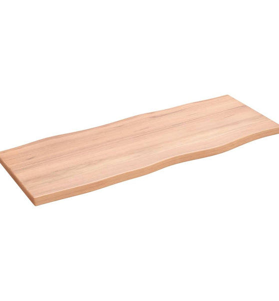 Tischplatte 100x40x2 cm Massivholz Eiche Behandelt Baumkante